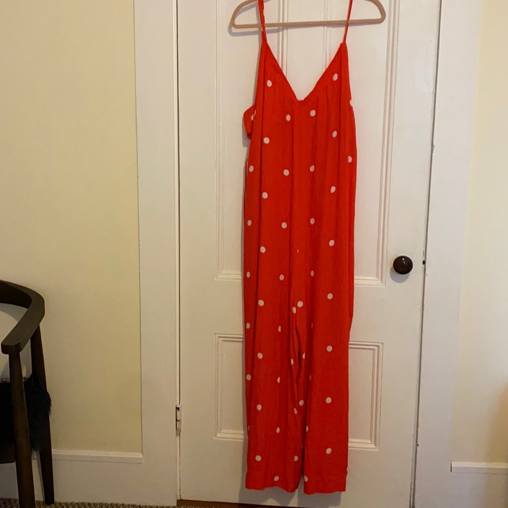 Free people low back jumpsuit Poka dot